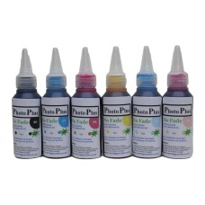 6 x 50ml Bottles of Canon Compatible Archival CMYKCLLM Dye Ink.