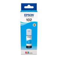 Bottle of Epson 102 Series Original OEM Ink - 70ml Cyan.