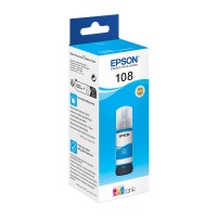 A 70ml Bottle of Epson 108 Series Cyan Ink for L8050, L18050 Printers.