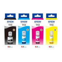 EP-113, 4 Bottle set of Genuine OEM Epson Pigment Based Ink.