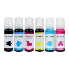 6 x 70ml Bottle Set of  Archival Quality Dye Ink, Replacement for 108 ink sets and Printer models L8050, L18050.