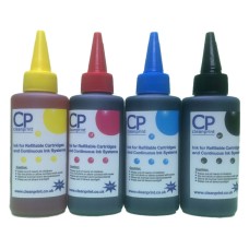 A Set of 4 x 100ml Bottle of Universal Dye based Ink Compatible with Brother printer models.
