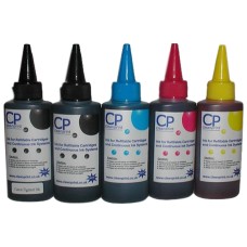 500ml of CleanPrint Universal Ink - CMYKK 5 Colour Set.