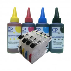 Brother Compatible LC123 Refillable Cartridges with 400ml of Universal Ink.