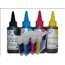 Brother Compatible LC970 LC1000 Refillable Cartridges with 400ml of Universal Ink.