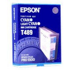 Epson Wide Format T489 Cyan Ink Cartridge.