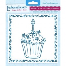 Embossalicious 6 x 6'' Embossing Folder - Birthday Cupcake.
