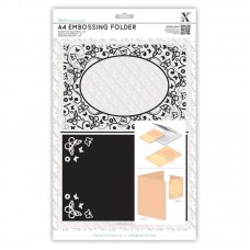 Xcut A4 Embossing Folder - Poinsettia Frame.