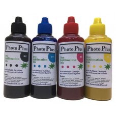 400ml Ricoh Compatible Dye Sublimation Ink, 100ml each of Bk,C,M,Y - PhotoPlus Brand.