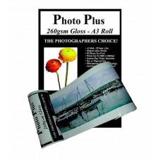 PhotoPlus Photo Paper A3 Panoramic Premium Gloss Rolls 260gsm, 297mm x 8m.