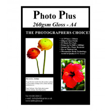 Photo Plus Photo Paper A4 Premium Gloss 260gsm, 25 Sheet Pack